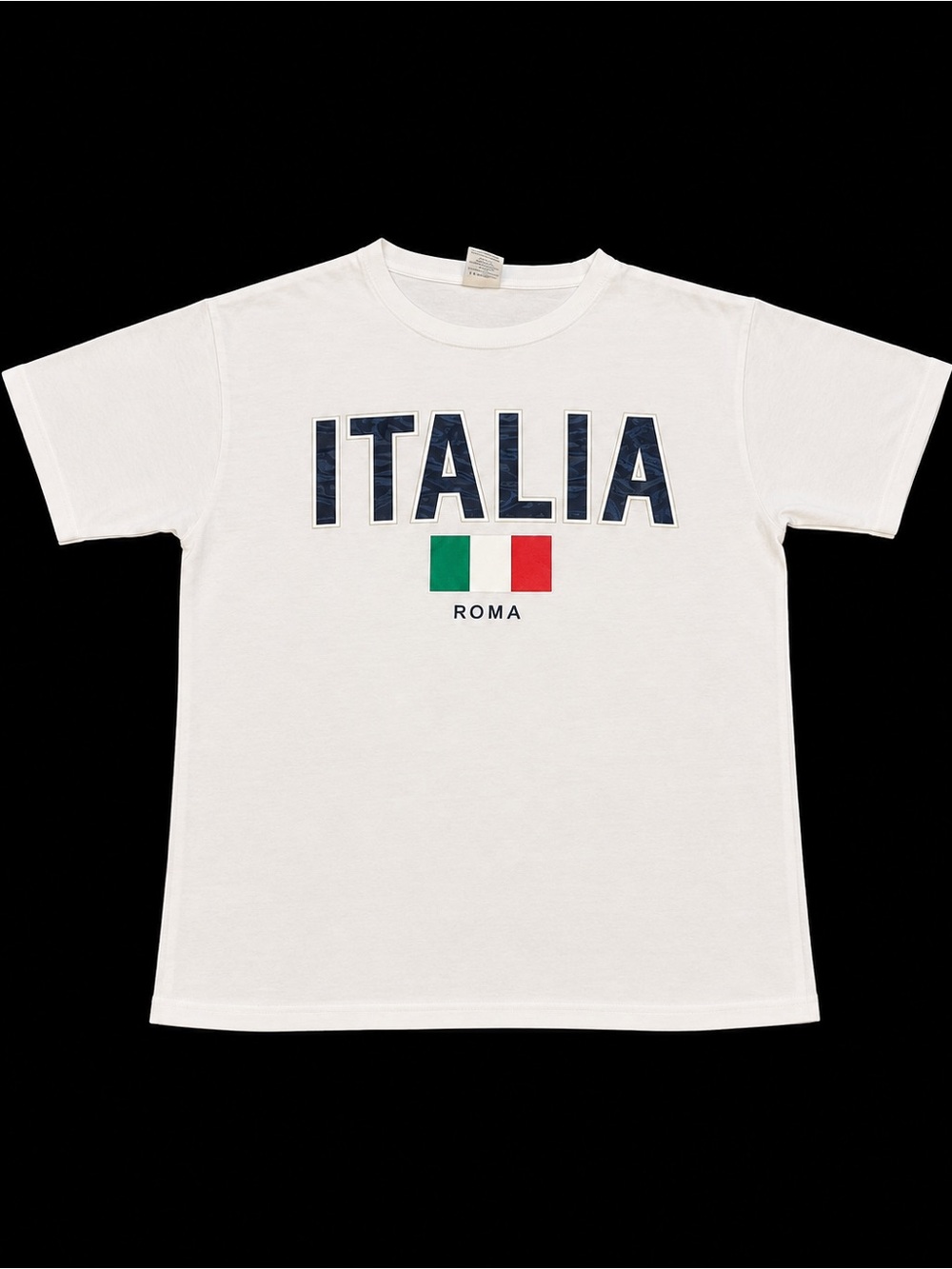 Tutto Italia Roma Italian Flag White Graphic T-Shirt Size Large